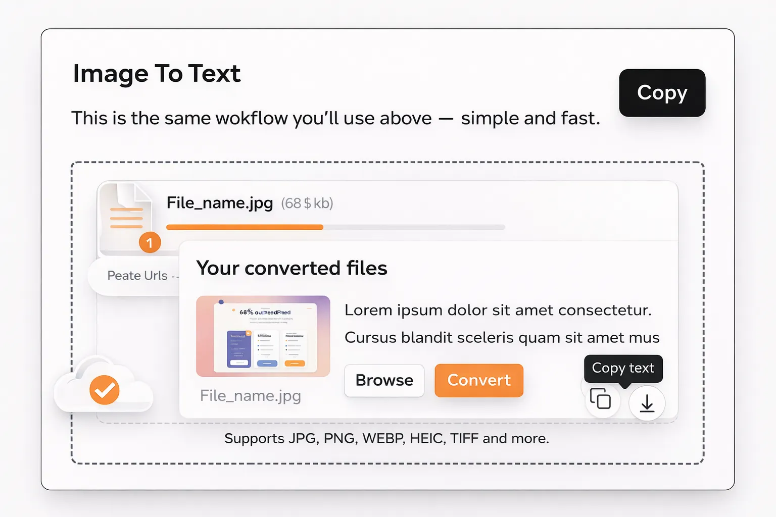 Image to Text converter workflow preview